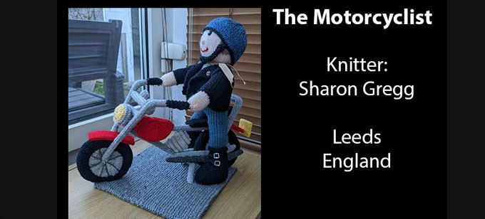 Motorcycle & Rocker Knitter Sharon Gregg Knitting Pattern by elaine ecdesigns