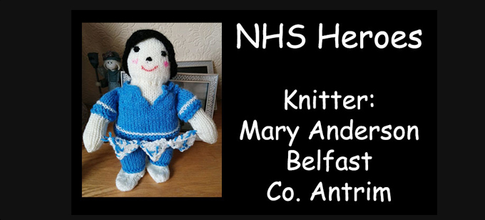 NHS Nurse Knitter Mary Anderson Knitting Pattern by elaine ecdesigns