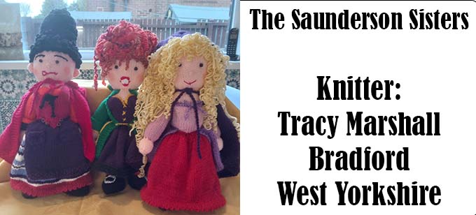 The Sanderson Sisters Knitter Tracy Marshall West Yorkshire  Knitting Pattern by Elaine https://ecdesigns.co.uk