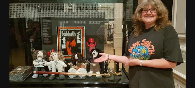 Black Sabbath Exhibition Birmingham 2019 Knitter Sue Winnington Knitting Pattern by elaine ecdesigns