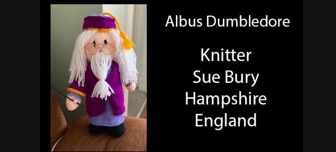 Dumbledore Knitter Sue Bury Knitting Pattern by elaine ecdesigns 
