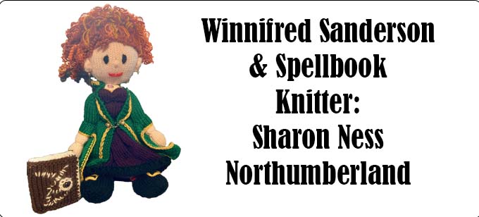  Winnifred Sanderson, knitter Sharon Ness Knitting Pattern by Elaine ecdesigns